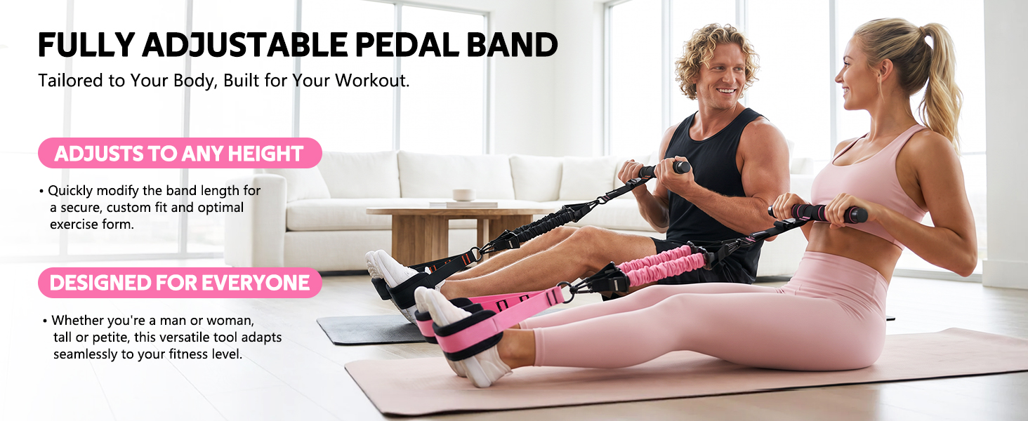 Upgraded Pedal Resistance Bands with Handles