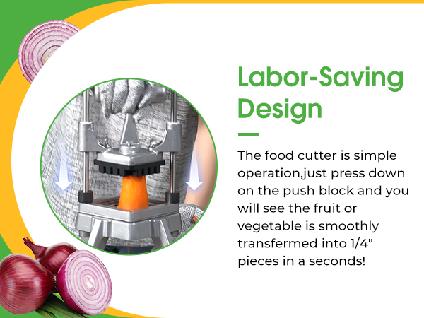 Labor-Saving Design Vegetable Chopper w Replacement Blades