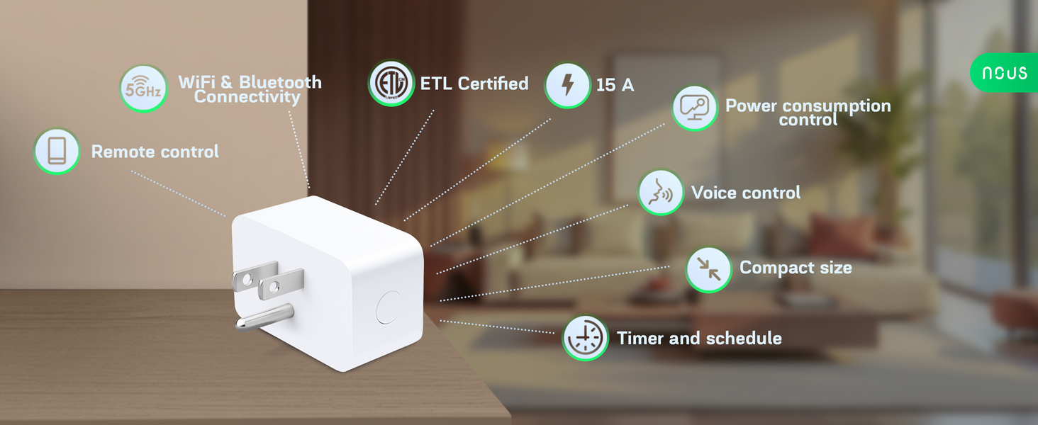 smart plug, Wi-Fi outlet, energy monitoring, remote control, no hub, smart home device