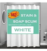 Eazzier Bath White Plastic Shower Curtain Liner, 72x72 Inch Thin Lightweight Plastic Bathroom Sho...