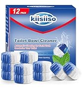 KIISIISO Toilet Bowl Cleaner Tablets, 12 PACK Commercial Household Bathroom Cleaners, Automatic T...