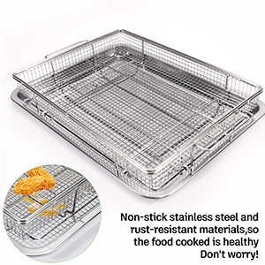 Non-stick stainless steel and anti-rust materials,oven tray non-stick,oven basket non-stick