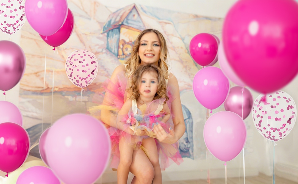 pink balloons pink birthday decorations