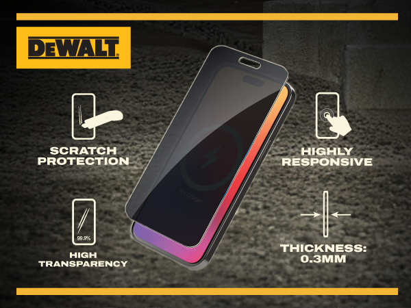 Sensor Protection, Dynamic Island Compatible, AntiSpy Tempered Glass [9H Hardness] 
