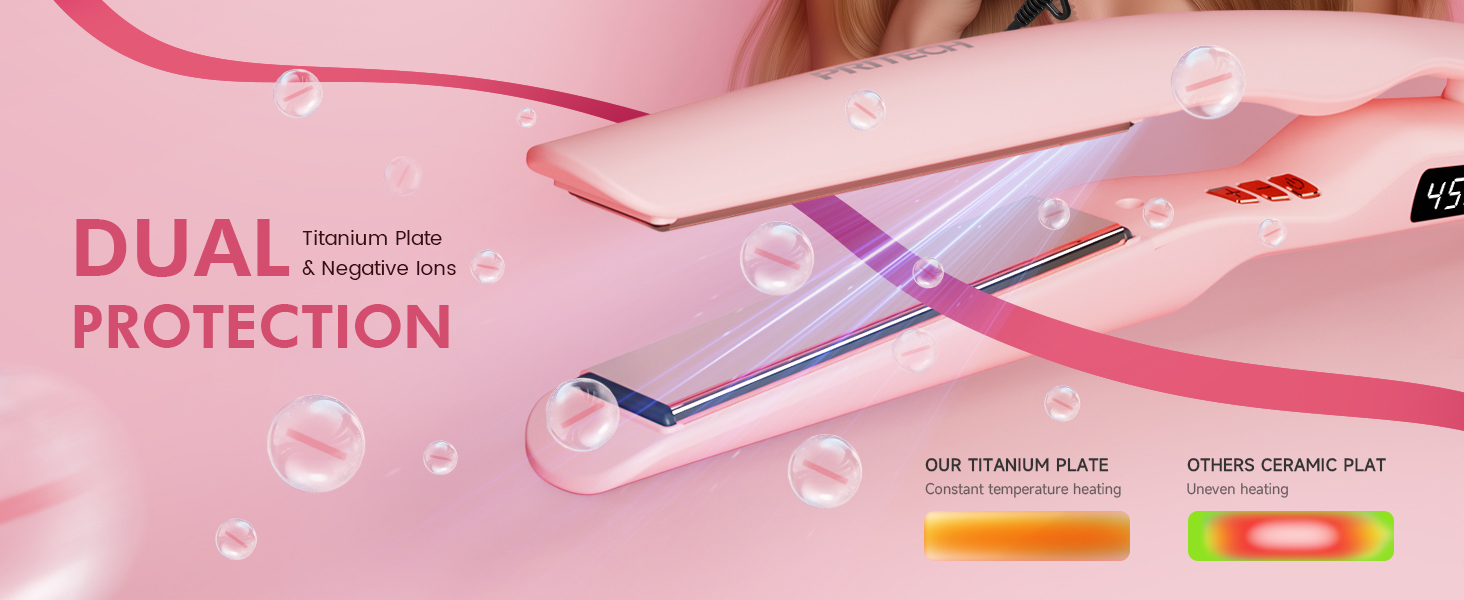 1-Pass Flat Iron Hair Straightener Ceramic Flat Iron