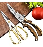 AUDAMI Premium Kitchen Shears 2-Pack Heavy Duty Poultry &amp; Meat Scissors, Bone Shears for Cooking
