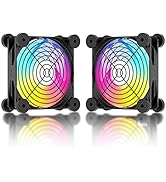 upHere N12U06 USB Fan,Dynamic Rainbow LED,Silent 120mm Fan for Computer Cases Computer Cabinet Pl...