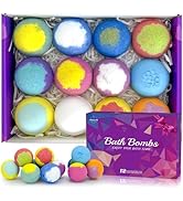 Bath Bombs for Women Gift Set 12 Pack Natural Relaxing Bath Bombs for Her,Aromatherapy Bubble Bat...