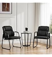 Sweetcrispy Waiting Room Guest Chair Set of 2, Stationary Office Reception Chairs No Wheel, Comfy...
