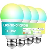Lightinginside Matter Smart Light Bulbs 100W Equivalent, Compatible with Alexa/Siri/Apple Home/Go...