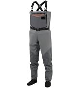 BASSDASH Flex Men’s Nylon Breathable Chest Waders Waterproof Fly Fishing Stocking Foot for Huntin...
