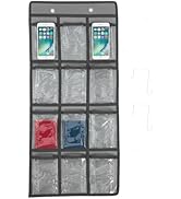 DOITOOL 12 Clear Pockets Classroom Pocket Chart for Cell Phones, Cell Phones Calculator Holder fo...