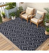 OLANLY Outdoor Rug 5x8 ft Waterproof, Outdoor Plastic Straw Rug with Geometric Pattern Clearance,...