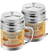 CUSINIUM [Pack of 2] 10 oz Seasonings Spice Shakers - BBQ Dry Rub Shakers - Cooking Dredge with A...