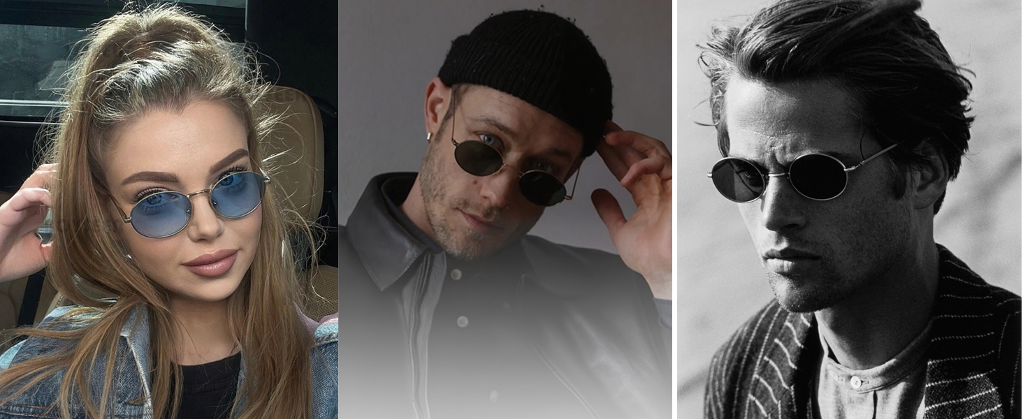 retro trendy oval sunglasses 90s fashion vintage cute chic lightweight glasses summer vacation beach