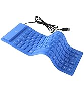 Foldable Silicone Keyboard Wired Portable Slim Flexible Rollup USB Wired Keyboard Waterproof Dust...