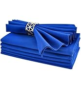 Cloth Napkins Set of 6 Washable Dinner Napkins Square 18X18 Inch Royal Blue Reusable Table Napkin...