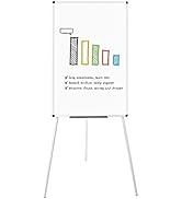 VIZ-PRO Whiteboard Easel, 36 x 24 Inches, Portable Dry Erase Board Height Adjustable for School O...