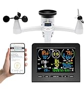 Urageuxy WiFi Weather Station with Rain Gauge, Wind Speed/Direction, Temperature, Humidity, Forec...
