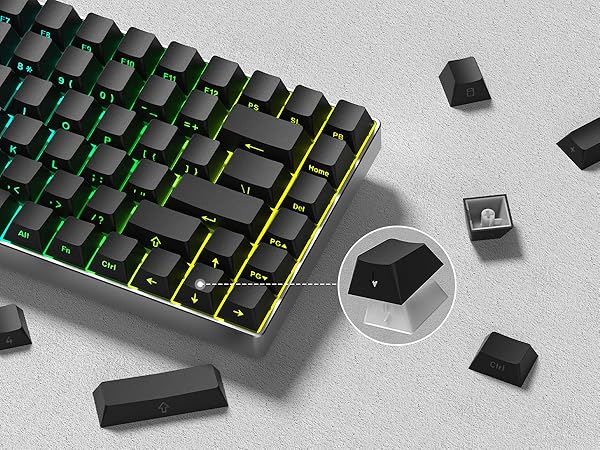 womier double shot keyboard caps,side printed keycap