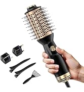 Travel Dual Voltage Hair Dryer Brush, Mini Auto Blow Dryer Brush in one, 2 Inch One Step Hot Air ...