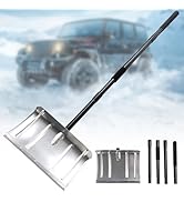 Snow Shovel, Aluminum Snow Pusher - 70" Lightweight &amp; Portable Design for Efficient &amp; Effortless ...