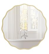 wavy round mirror
