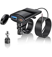 RANDPOW Mini Motorcycle USB Charger, Smart Power Off Motorcycle Phone Charger with Type-C 30W PD ...