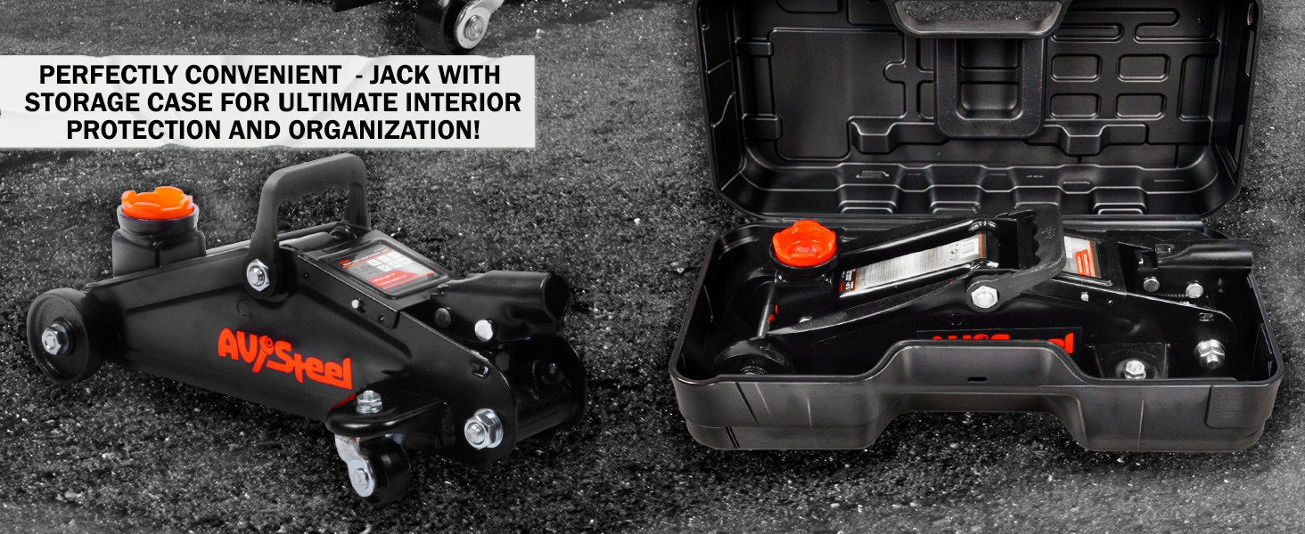 floor jack with storage case
