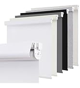 AOSKY No Drill No Tools Blackout Roller Shades Cordless Blinds for Windows, Free-Stop Shades, The...
