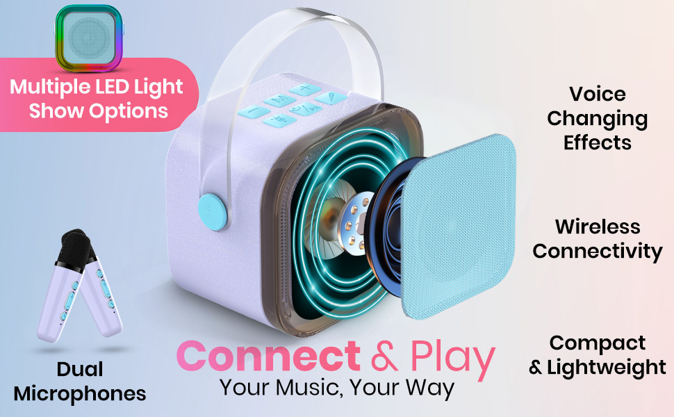 blue mini karaoke machine