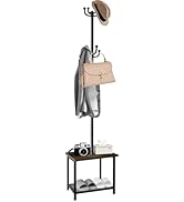 WeGXY Coat Rack, Hall Tree with Bench and Shoe Storage,Coat Racks Freestanding,Coat Tree with 12 ...