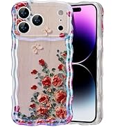 EYZUTAK Case for iPhone 17 Pro Max, Colorful Retro Oil Painting Printed Flower Laser Glossy Patte...