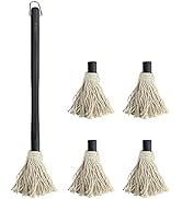 Grill Basting Mop, YFWOOD 18 Inch Grill Basting Brush BBQ Mop Black Wooden Long Handle with 4 Ext...