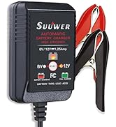 Suuwer 6V/12V 1.25A Fully-Automatic Smart Battery Charger, Trickle Charger&amp;Battery Maintainer wit...