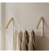 HGZBS Retractable Wall Mounted Drying Rack - Foldable Clothes Hanger in Walnut or Oak Color for L...