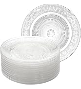 Frcctre 12 Pack Glass Salad Plates, 7 Inches Glass Fruit Dessert Plates, Clear Glass Appetizer Di...
