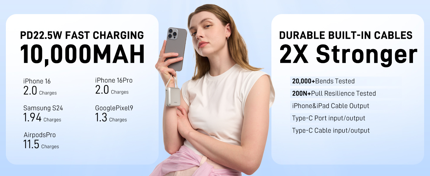 portable charger with built in cable phone battery bank laptop power bank power banks