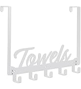 Azmoncy 1 Pack Over The Door Hooks, Towel Rack for Bathroom Towel Holder for Hanging Heavy Duty, ...