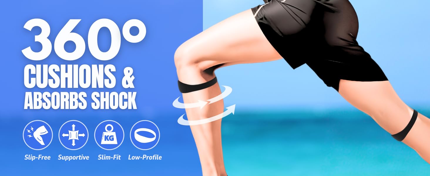 Wrap-around comfort for knee pain that cushions and absorbs shock