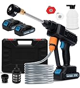 Housiwill Cordless Pressure Washer, 6-in-1 Nozzle Portable Battery Powered Pressure Washer Handhe...
