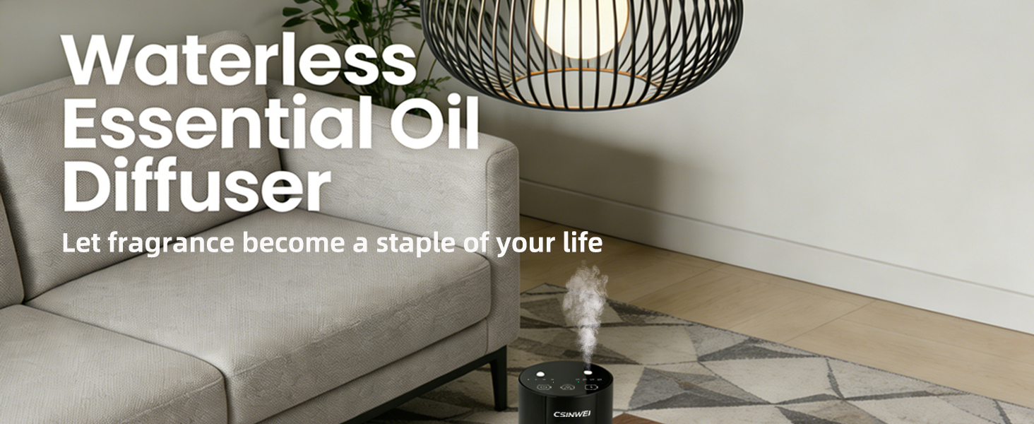 waterless essential oil diffuser scent aromatherapy car room hotel bedroom mini cordless portable