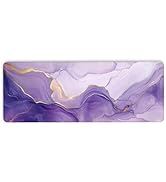 Gaming Mouse Pads for Desk, Purple Marble Large Mousepad with Seamed Edges and Non-Slip Base, Key...