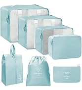 Lcsmaokin 7 Set Packing Cubes,Lightweight Essential Travel Luggage Packing Organizers for Travel ...