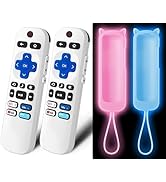 (Pack of 2) Replacement Remote Control for Roku TV with Soft Protective Silicone Cover(Glow in th...