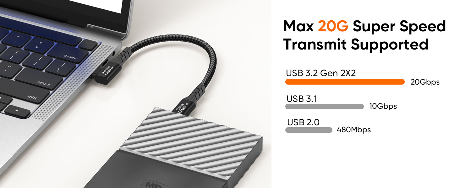 20G USB C hard drive cable