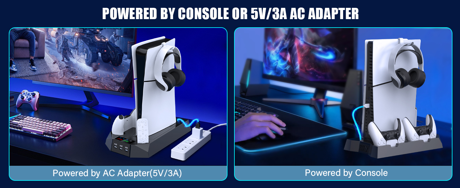 PS5 slim cooling stand for playstation 5 disc digita edition