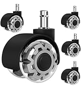 FreekyFit Office Chair Wheels,2 Inch Smooth &amp; Quiet Rolling Casters Replacement, Computer Gaming ...