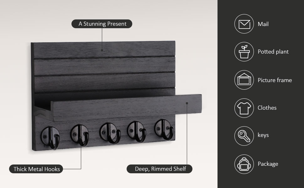 Key Hooks with Shelf