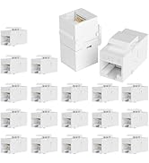 VANDESAIL 20 Pack RJ45 Keystone Jack Cat6 Coupler - Female to Female CAT 6 Ethernet Network Coupl...
